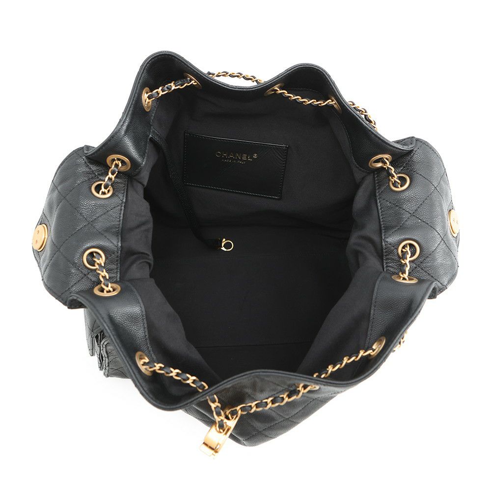 シャネル チェーンショルダーバッグ CHANEL25 ミディアム ココマーク マトラッセ  キャビアスキン AS5293 CHANEL 黒