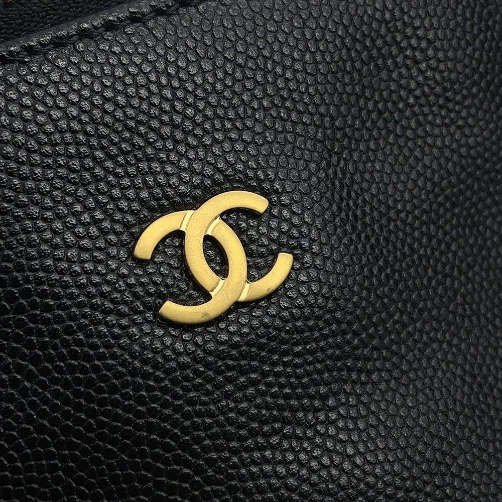 シャネル チェーンショルダーバッグ CHANEL25 ミディアム ココマーク マトラッセ  キャビアスキン AS5293 CHANEL 黒