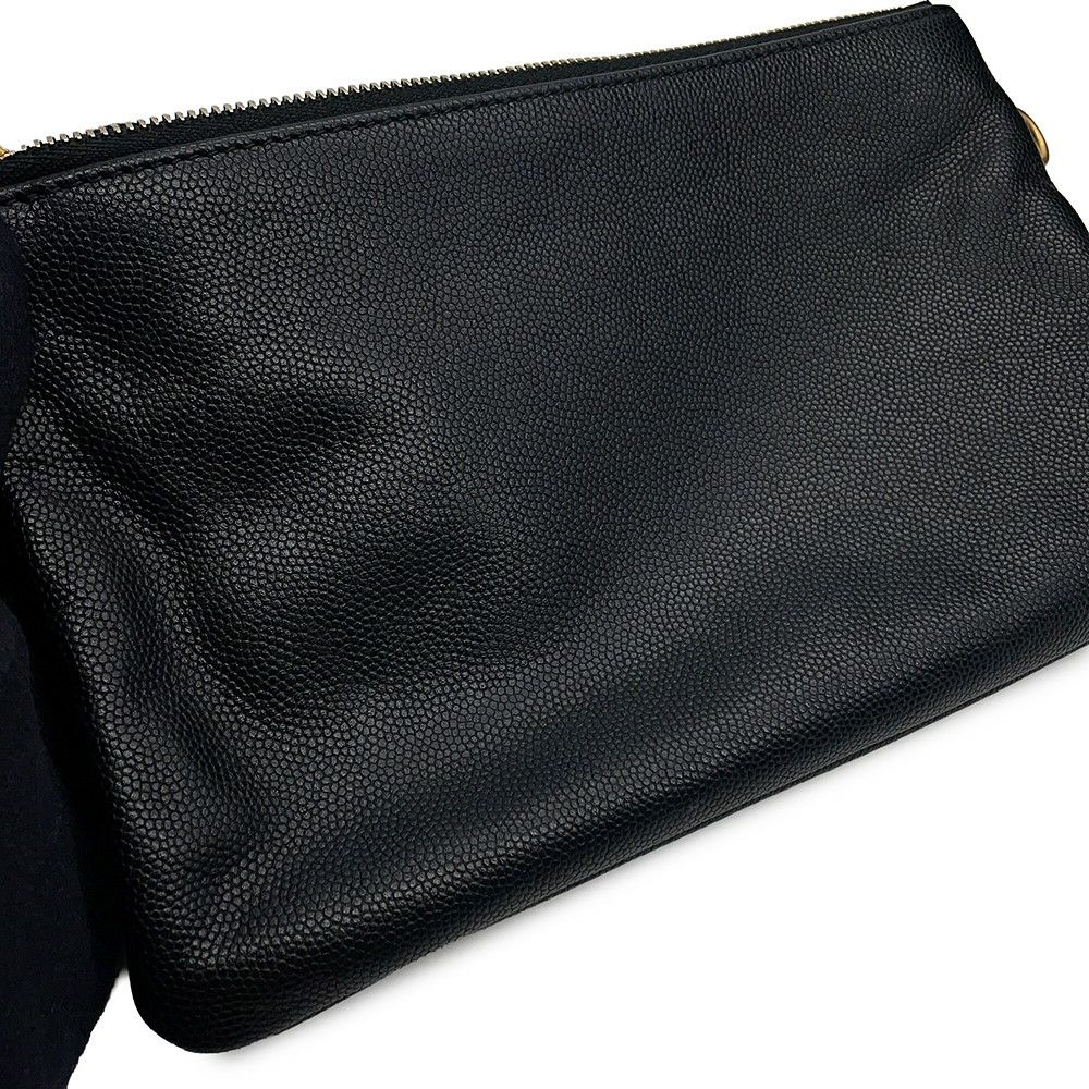 シャネル チェーンショルダーバッグ CHANEL25 ミディアム ココマーク マトラッセ  キャビアスキン AS5293 CHANEL 黒