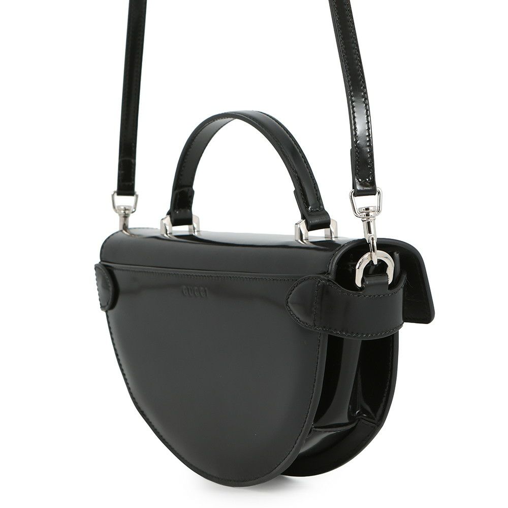 グッチ ハンドバッグ レザー GG ハーフムーン 805815 GUCCI バッグ 2way ショルダーバッグ 黒