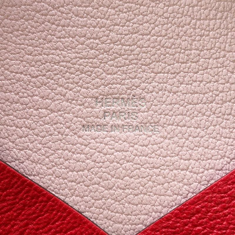 エルメス カードケース カルヴィ ヴェルソ ルージュクー/ローズダーリン シェブルミゾル K刻印