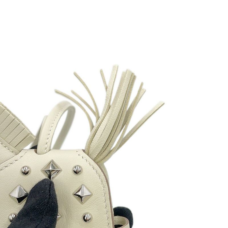 エルメス バッグチャーム ロデオPM ロベオ ロック クレ/シルバー金具 ラムスキン/スイフト K刻印 HERMES