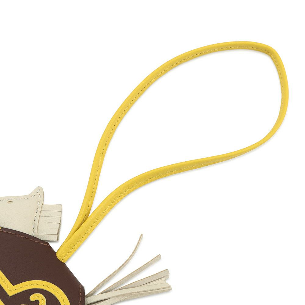 エルメス バッグチャーム ロデオPM ロベオ 24 クレ/テール/ジョーヌナプル ラムスキン/スイフト K刻印 HERMES