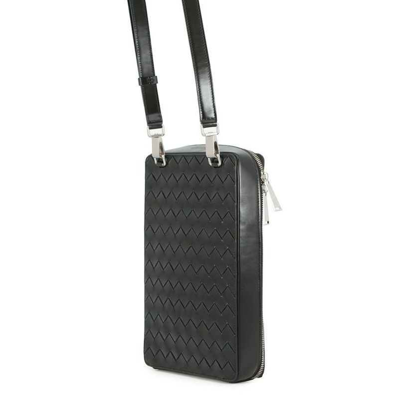 ボッテガヴェネタ ショルダーバッグ イントレチャート レザー 596730 BOTTEGA VENETA 黒