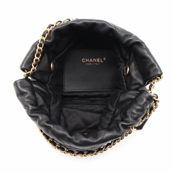 シャネル ハンドバッグ CHANEL 22 ミニ ココマーク ソフトキャビアスキン AS3980 CHANEL 2wayショルダーバッグ 黒