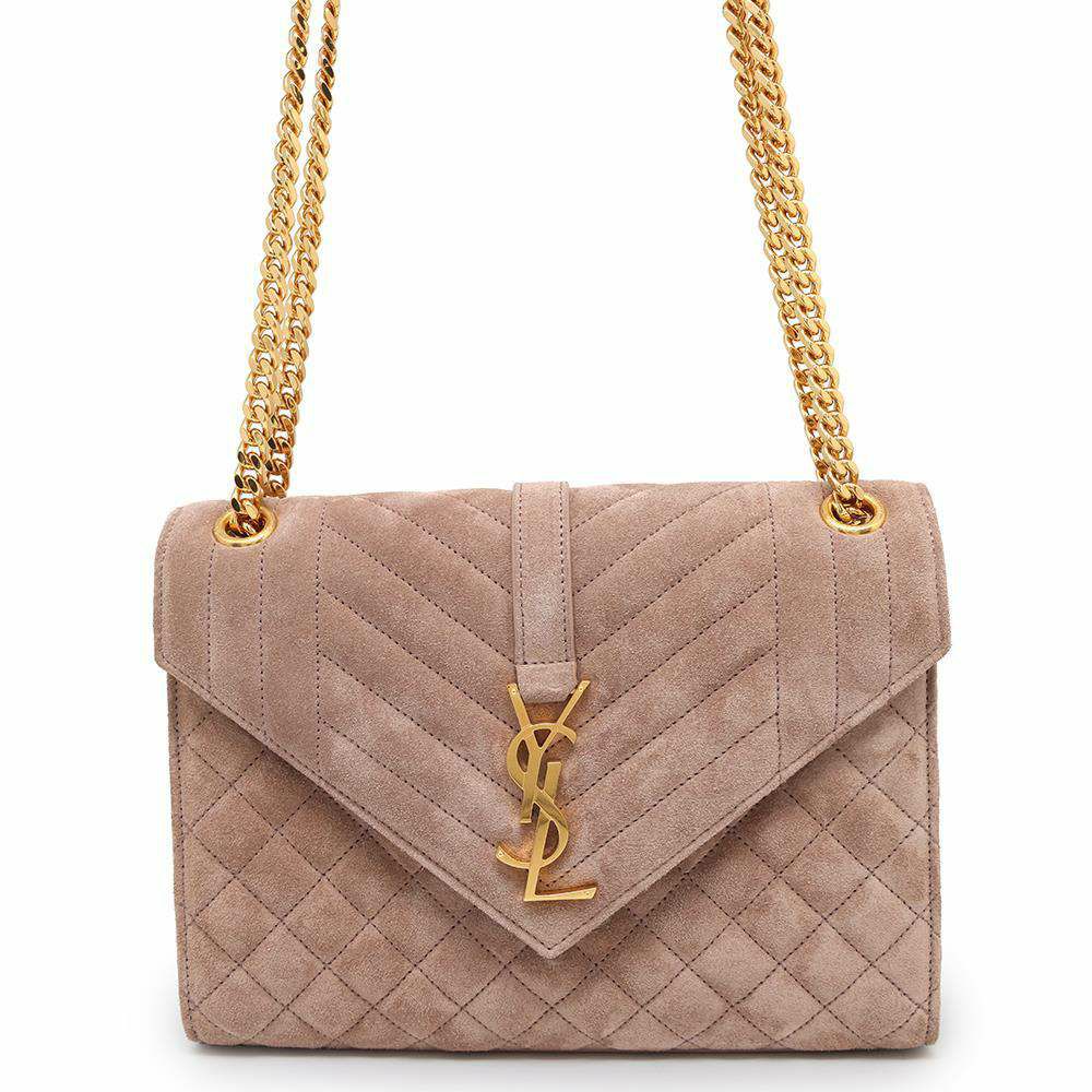サンローランパリ チェーンショルダーバッグ エンヴェロップ ミディアム スエード 600185 SAINT LAURENT PARIS