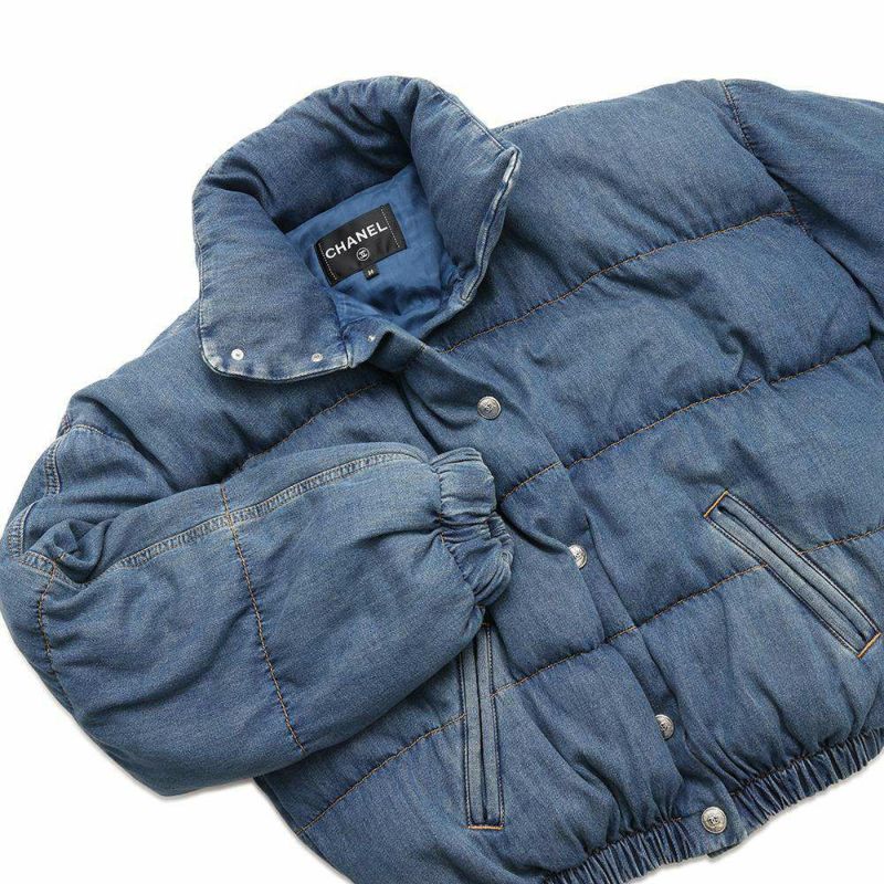 シャネル ダウンジャケット ウォッシュド デニム レディースサイズ36 P78298 CHANEL アウター