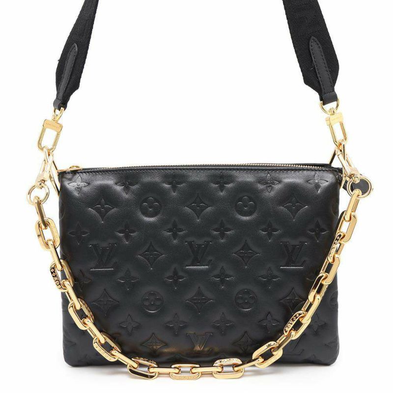 ルイヴィトン ショルダーバッグ モノグラム/ラムスキン クッサンPM M57790 LOUIS VUITTON 3way クラッチ ブラック 黒