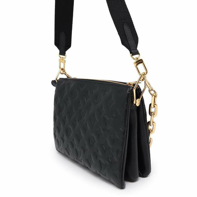 ルイヴィトン ショルダーバッグ モノグラム/ラムスキン クッサンPM M57790 LOUIS VUITTON 3way クラッチ ブラック 黒