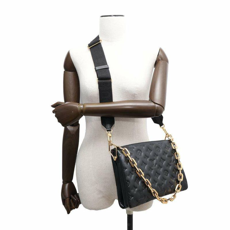 ルイヴィトン ショルダーバッグ モノグラム/ラムスキン クッサンPM M57790 LOUIS VUITTON 3way クラッチ ブラック 黒