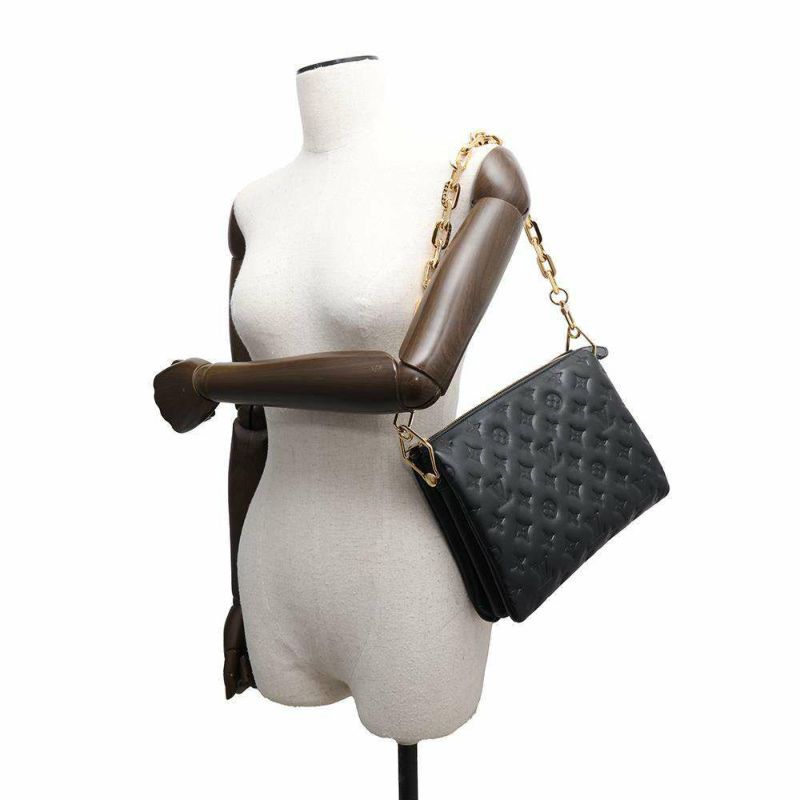 ルイヴィトン ショルダーバッグ モノグラム/ラムスキン クッサンPM M57790 LOUIS VUITTON 3way クラッチ ブラック 黒