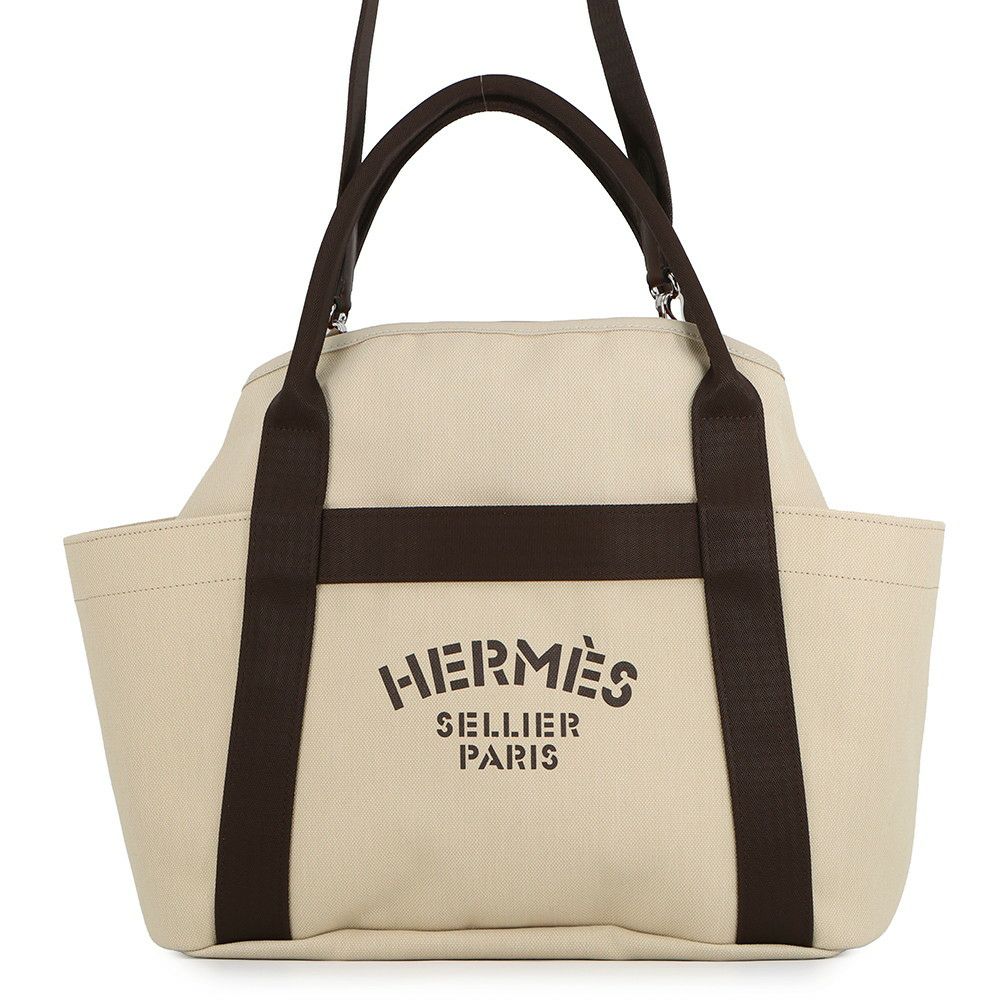 エルメス サックドパンサージュ グルーム SAC DE PANSAGE GROOM ベージュ・サブール/フー/シルバー金具 トワルシェブロン/キャンバス K刻印