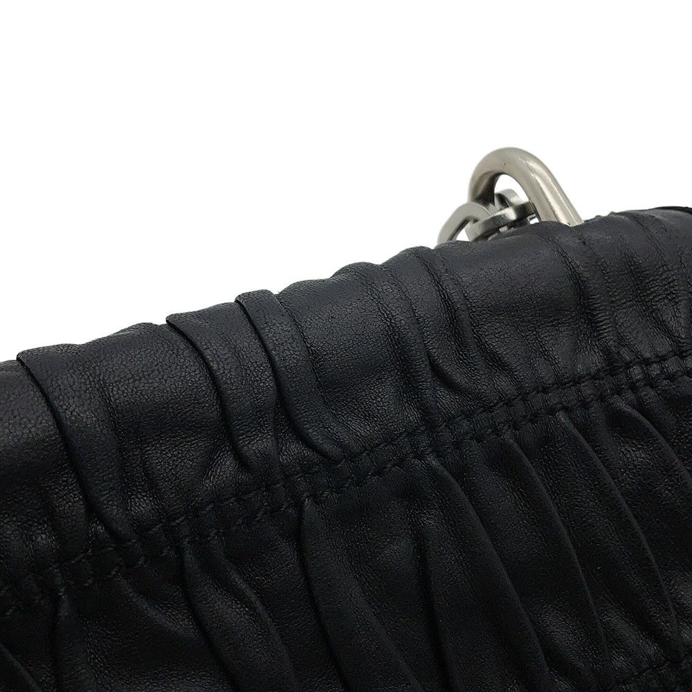 プラダ チェーンショルダーバッグ ロゴ レザー PRADA 2ｗay 黒