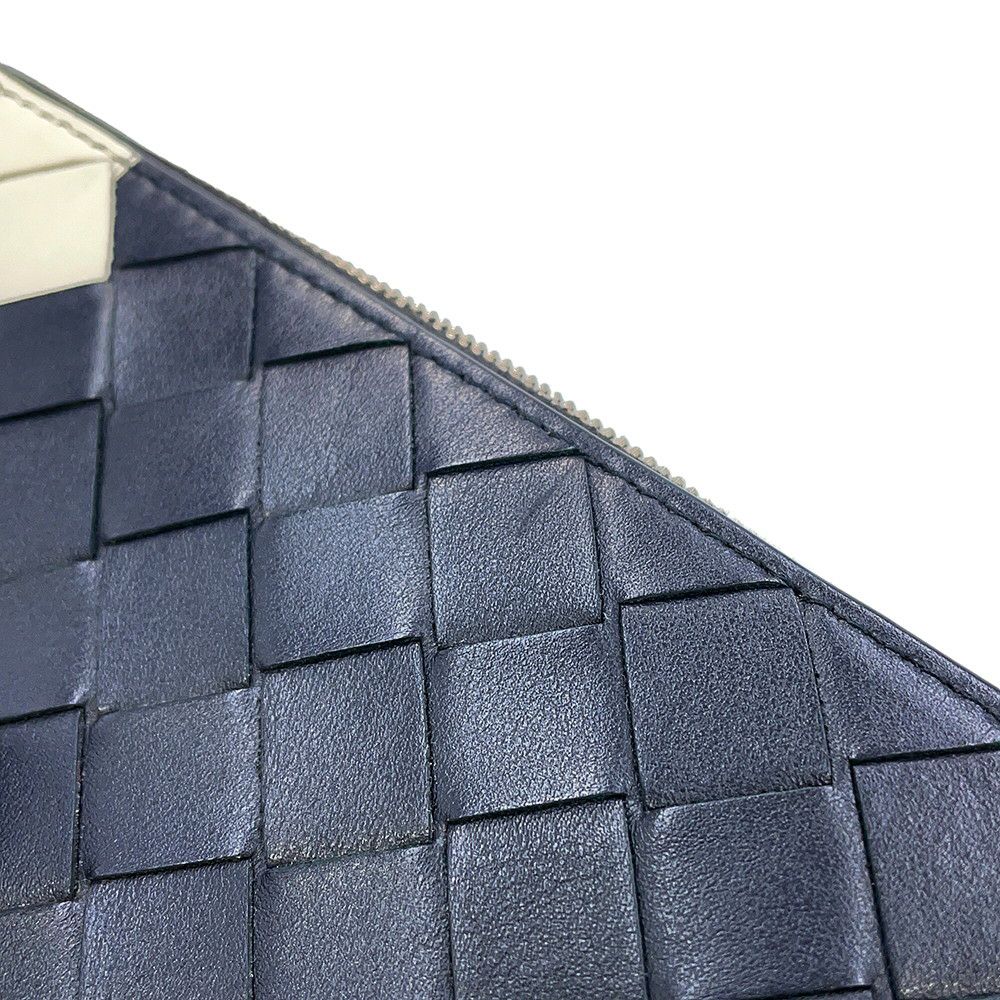 ボッテガヴェネタ 長財布 イントレチャート ラウンドファスナー ロングウォレット バイカラー 749427 BOTTEGA VENETA