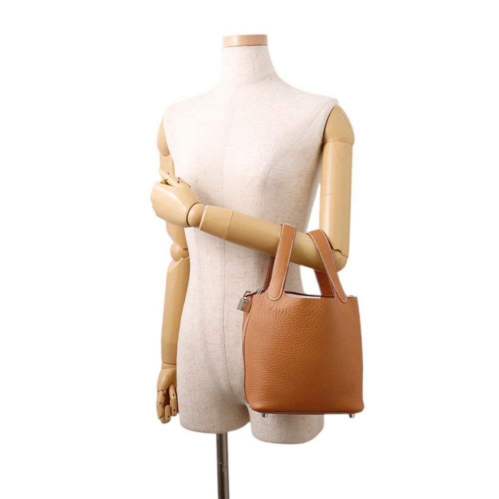 エルメス ハンドバッグ ピコタンロックPM ゴールド/シルバー金具 トリヨンクレマンス U刻印