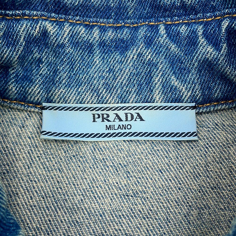 プラダ シャツ オーバーサイズ ダメージ加工 オーガニックデニム シャツ レディースサイズ36 GFC036 PRADA トップス