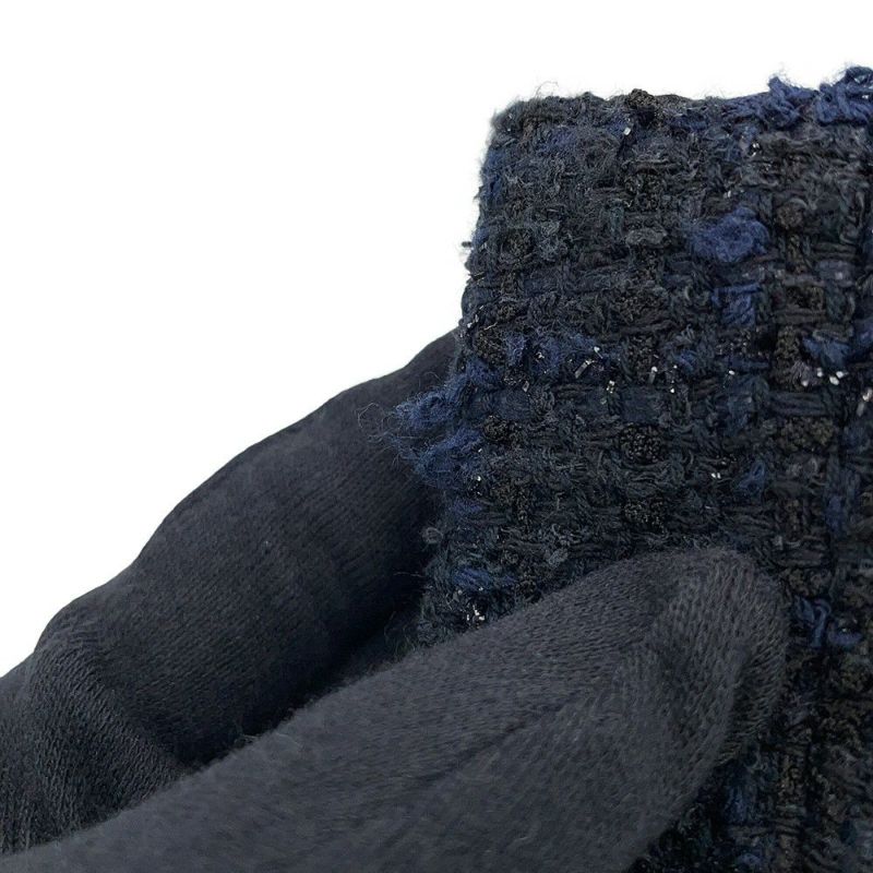 シャネル コート ツイード ダブルブレストコート レディースサイズ34 P64017 CHANEL アウター 黒