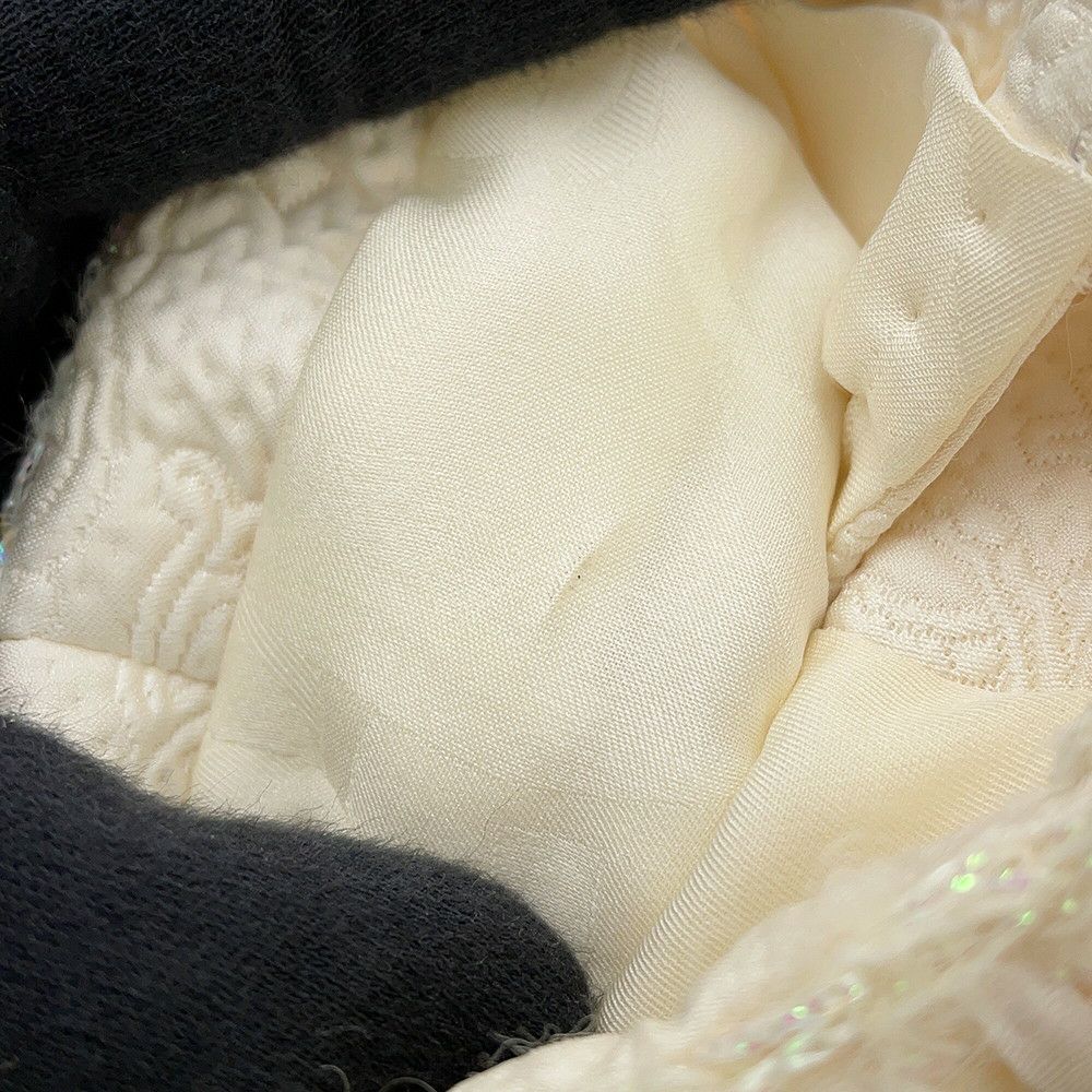 シャネル ジャケット ノーカラー ココボタン ジャカード ウール レディースサイズ36 P71059 CHANEL アウター 白