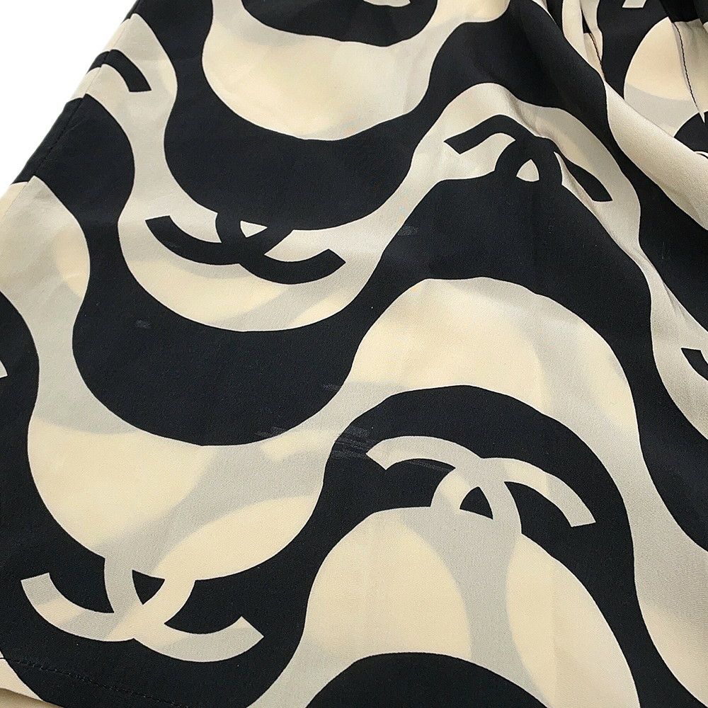 シャネル 半袖シャツ ココマーク ウェーブ シャツ シルク レディースサイズ36 P70211 CHANEL トップス 黒