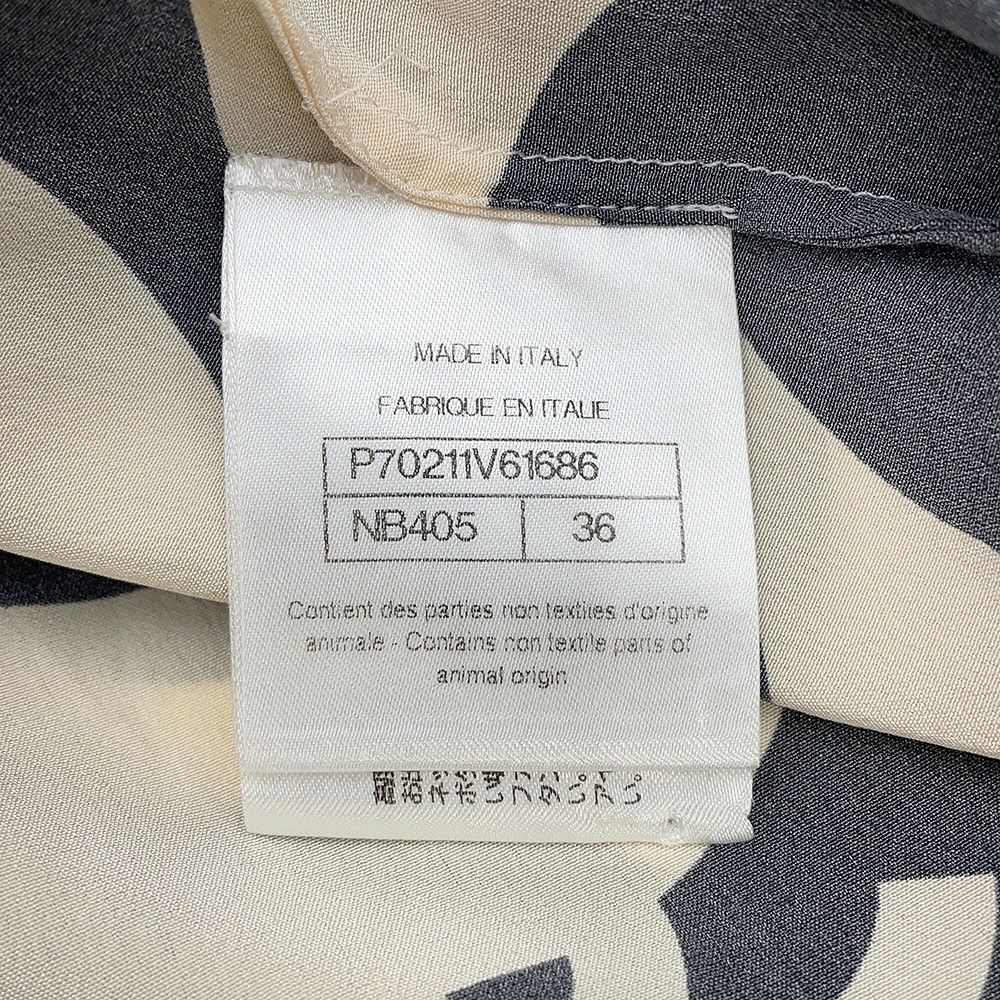 シャネル 半袖シャツ ココマーク ウェーブ シャツ シルク レディースサイズ36 P70211 CHANEL トップス 黒
