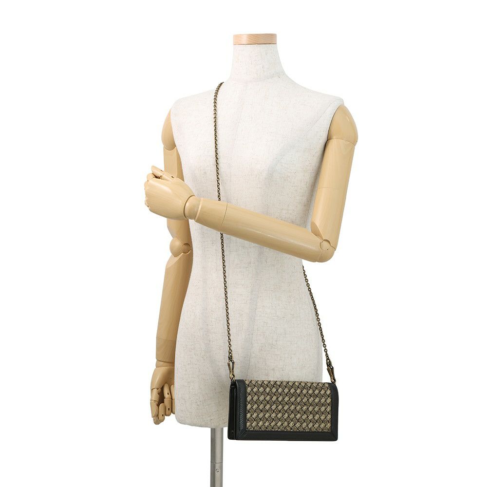 ボッテガヴェネタ チェーンウォレット イントレチャート ナイロン レザー BOTTEGA VENETA 財布 黒