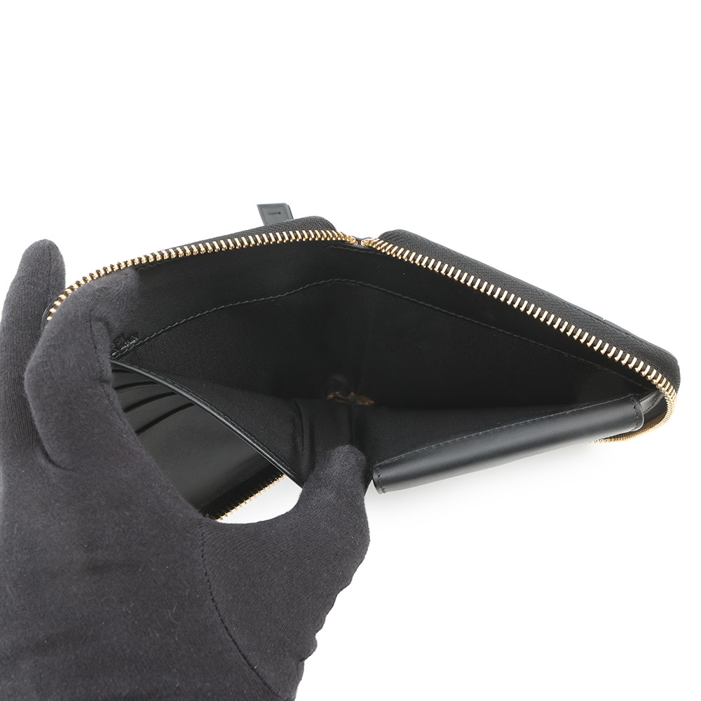 ロエベ 二つ折り財布 アナグラム パズル コンパクト ジップウォレット レザー LOEWE
