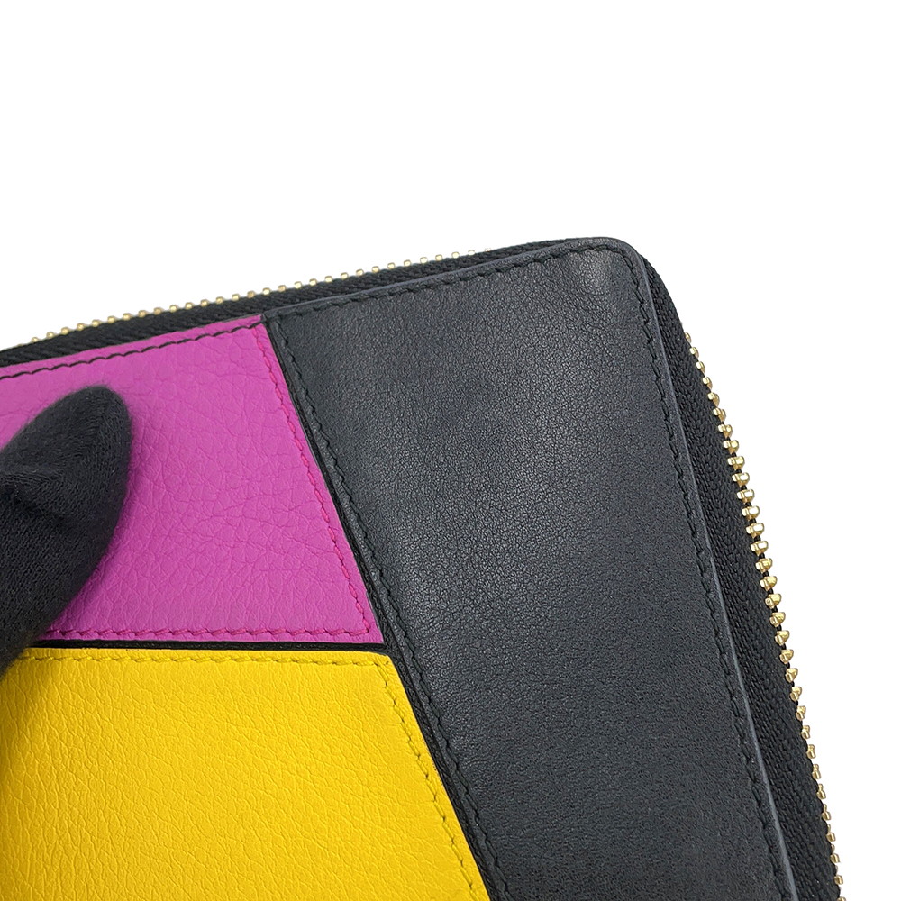 ロエベ 二つ折り財布 アナグラム パズル コンパクト ジップウォレット レザー LOEWE