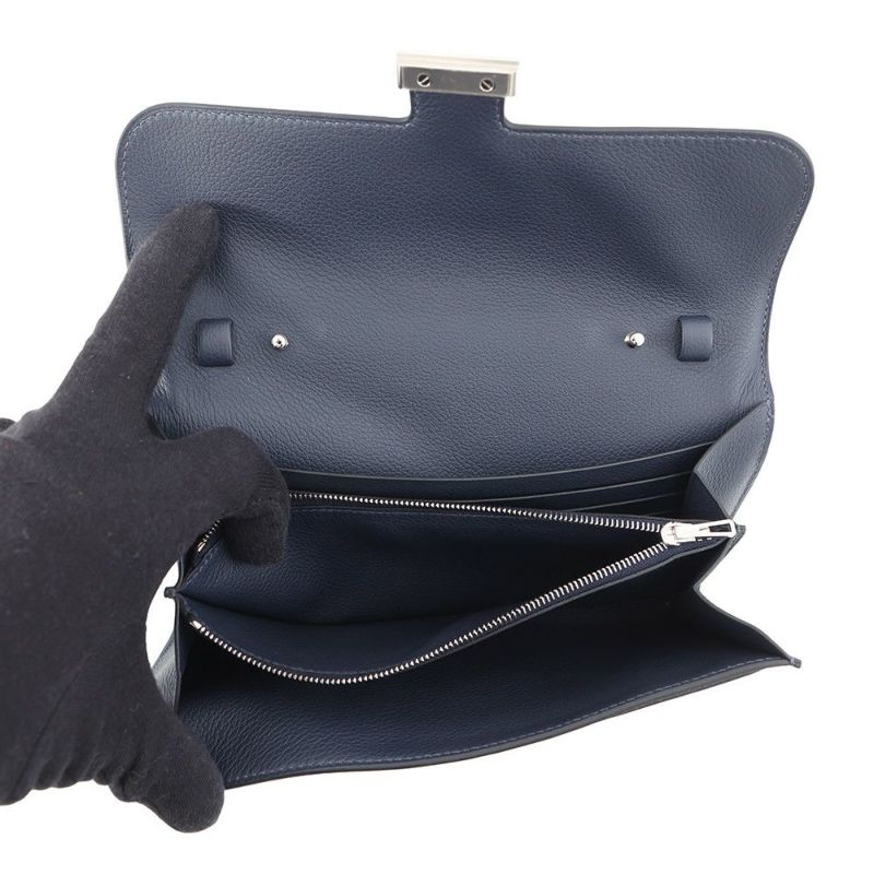 エルメス 長財布 コンスタンス トゥーゴー ロング ブルーニュイ/シルバー金具 エバーカラー K刻印 HERMES 財布