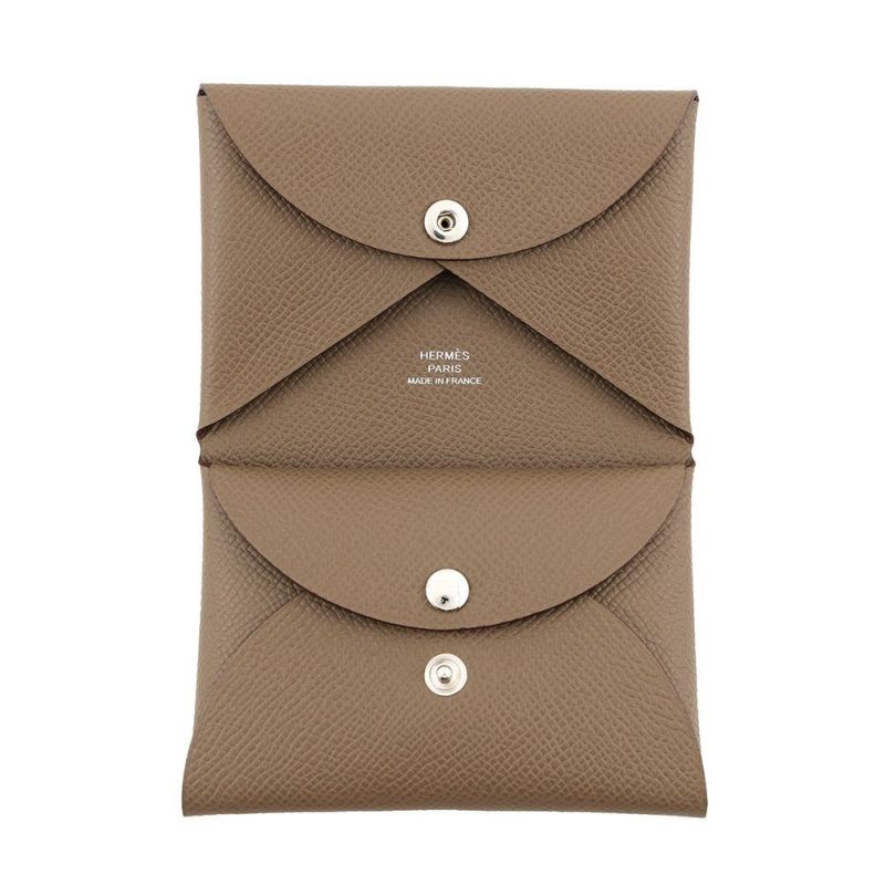 エルメス コインケース カルヴィ デュオ エトゥープ/シルバー金具 エプソン K刻印 財布