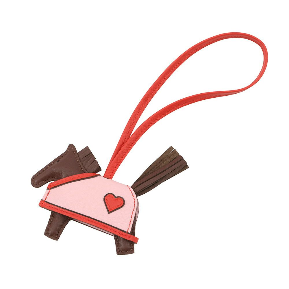 エルメス バッグチャーム ロデオPM ロベオクール テール/カプシーヌ/ローズサクラ ラムスキン K刻印 HERMES