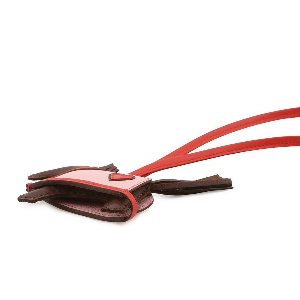 エルメス バッグチャーム ロデオPM ロベオクール テール/カプシーヌ/ローズサクラ ラムスキン K刻印 HERMES