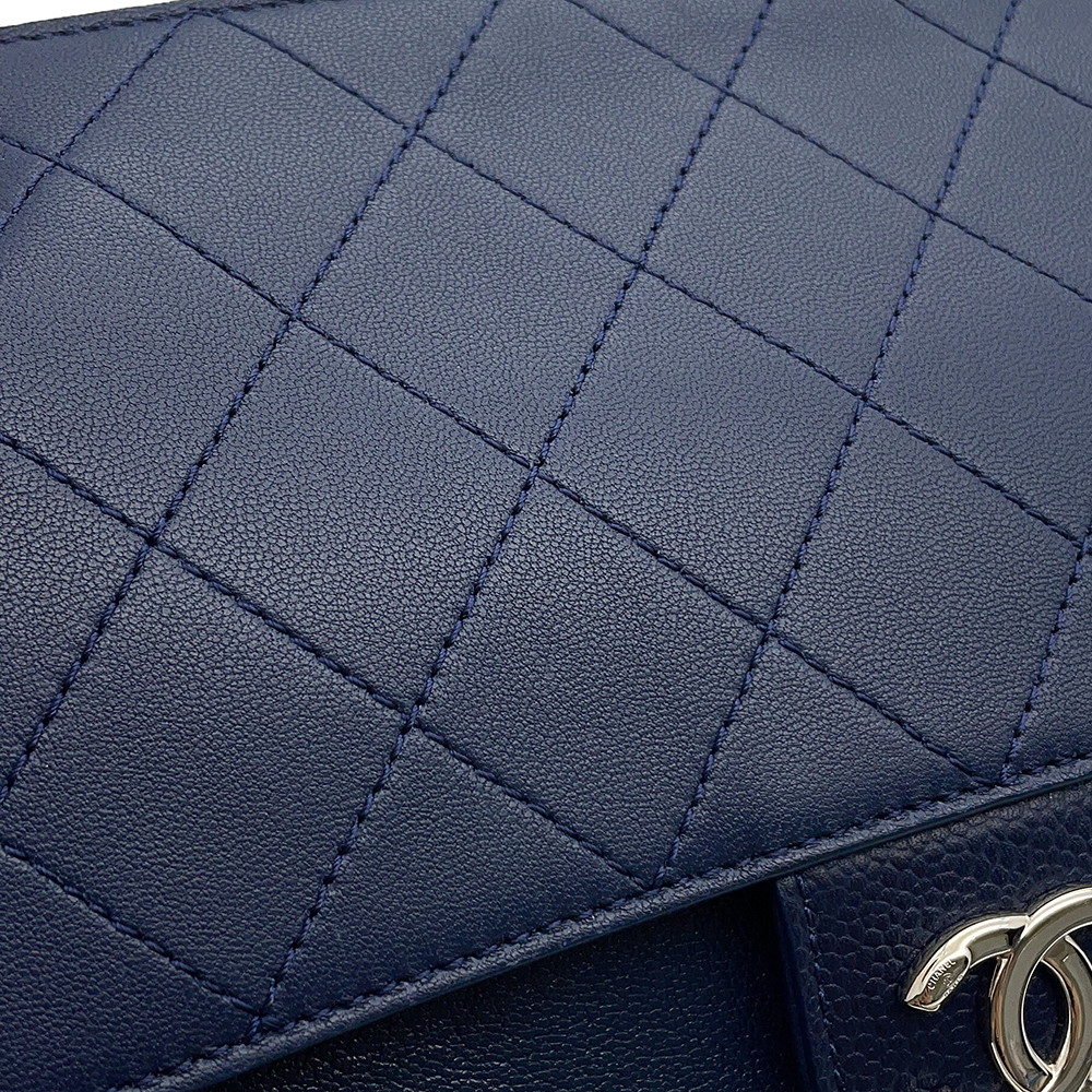 シャネル チェーンショルダーバッグ マトラッセ ココマーク ダブルチェーン ラムスキン CHANEL