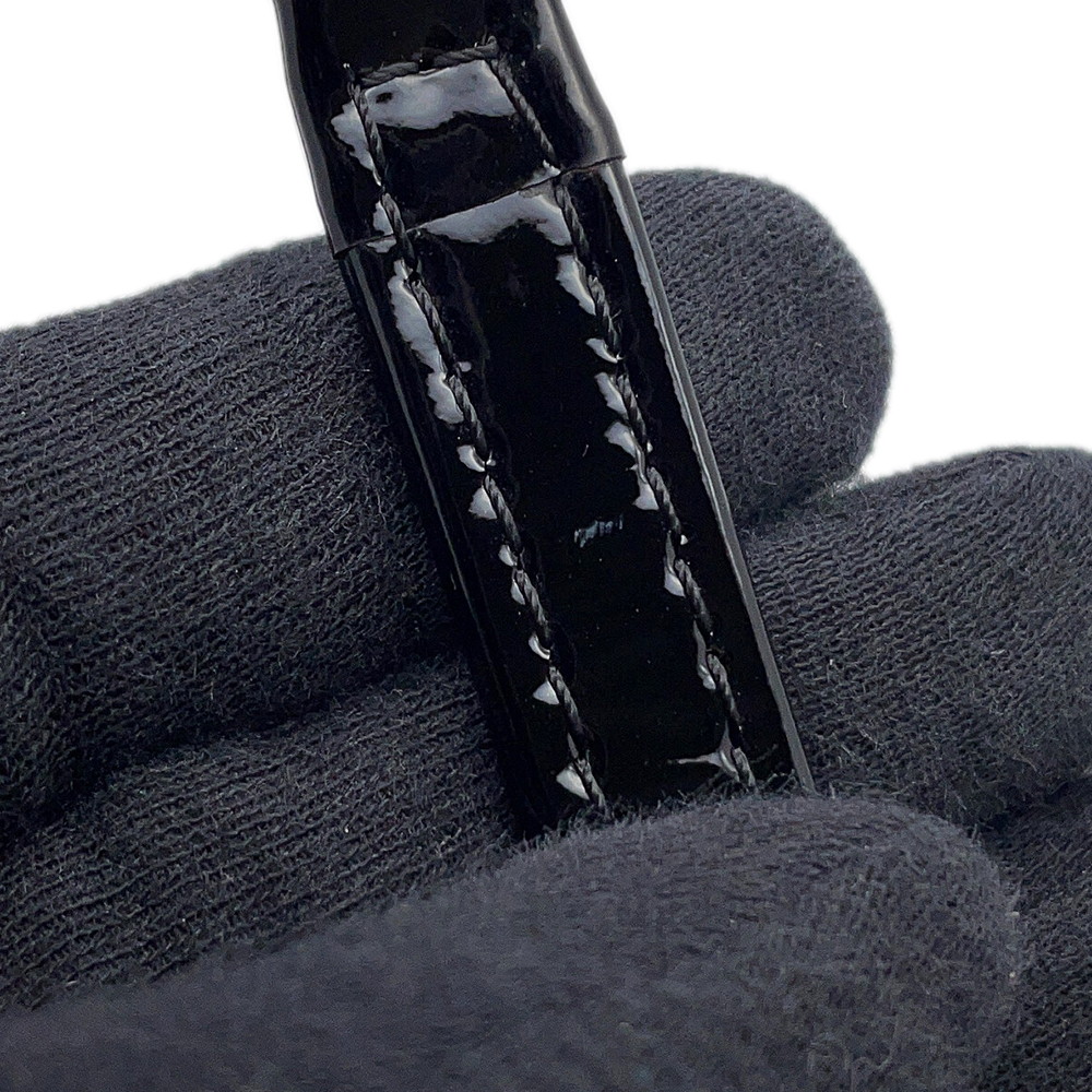 シャネル チェーンショルダーバッグ マトラッセ ココマーク パテント/レザー CHANEL チェーンポシェット 黒