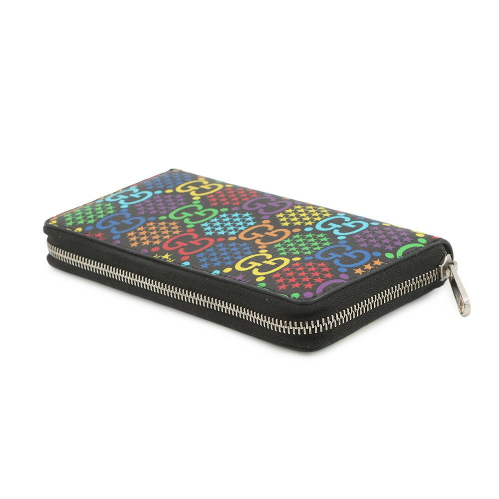 グッチ 長財布 GGサイケデリック ジップアラウンドウォレット 601079 GUCCI 財布 ラウンドファスナー 黒