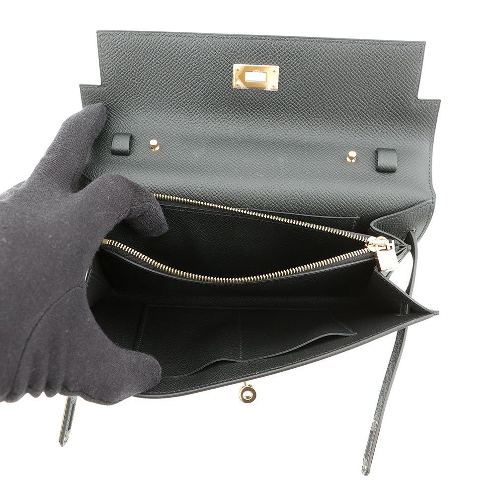 エルメス ケリーウォレット ロング トゥーゴー ブラック/ゴールド金具 エプソン K刻印 HERMES 財布 酷