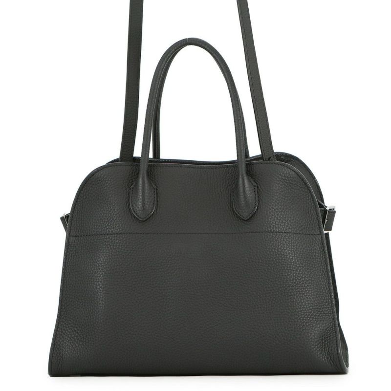ザ ロウ ハンドバッグ ソフトマルゴー12 レザー W1586 THE ROW 2way 黒