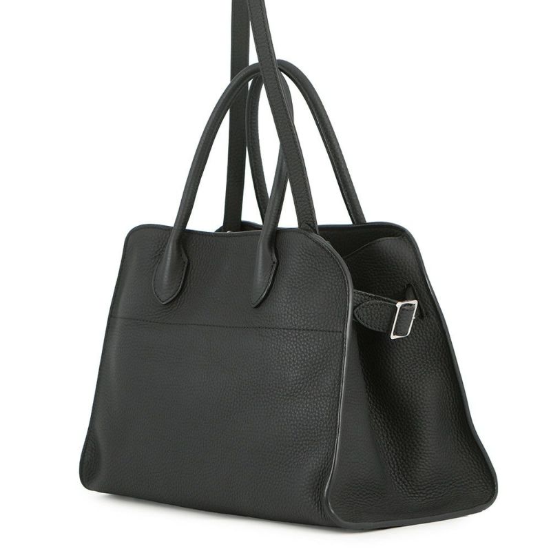 ザ ロウ ハンドバッグ ソフトマルゴー12 レザー W1586 THE ROW 2way 黒