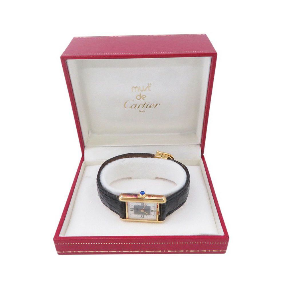 カルティエ マストタンク ヴェルメイユ SM W1004054 Cartier 腕時計 ホワイト/グレー文字盤