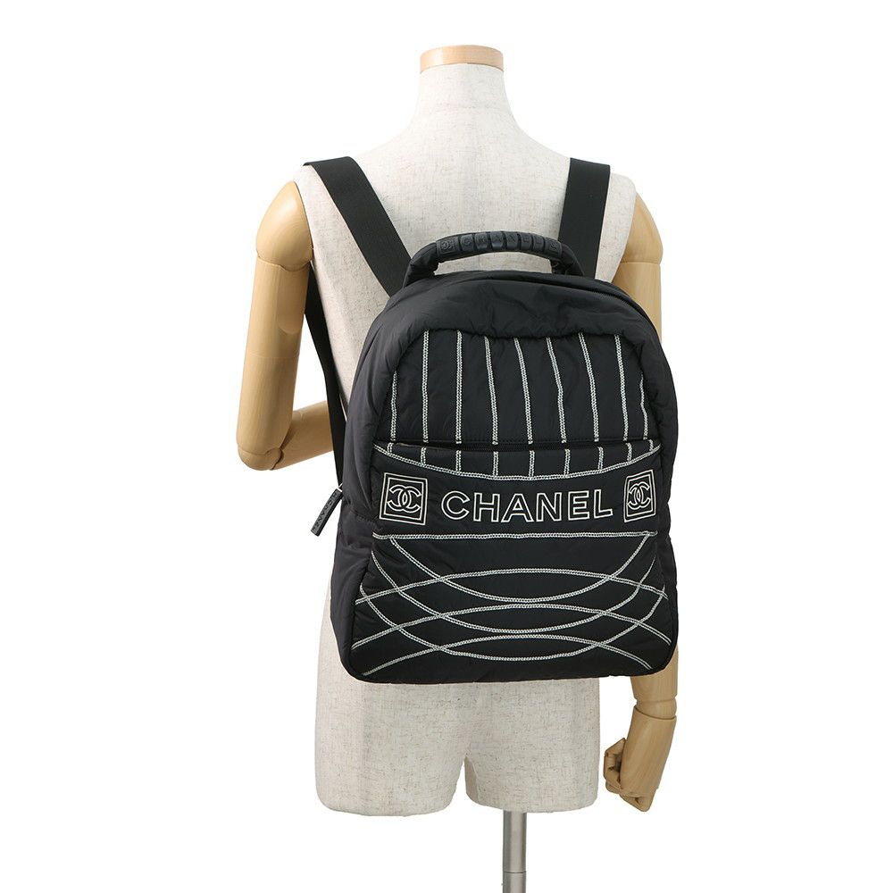 シャネル リュック スポーツ ロゴ ココマーク ナイロン CHANEL バックパック 黒