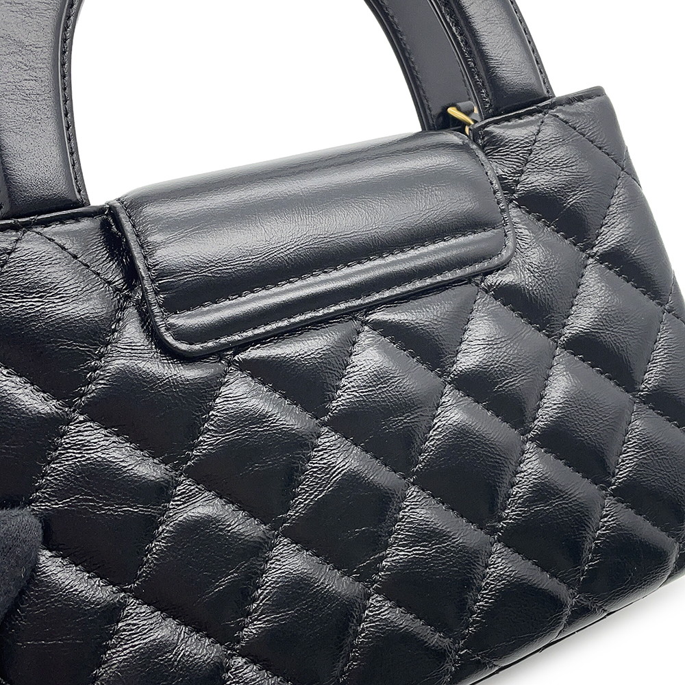 シャネル ハンドバッグ ミニ マトラッセ ココマーク レザー AS4416 CHANEL 2wayショルダーバッグ 黒