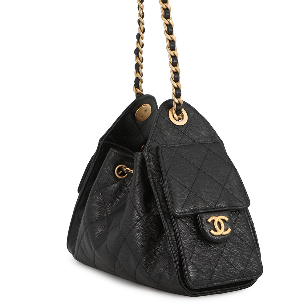 シャネル チェーンショルダーバッグ  CHANEL25 ミニ ココマーク ワンショルダー キャビアスキン AS5631 CHANEL 黒