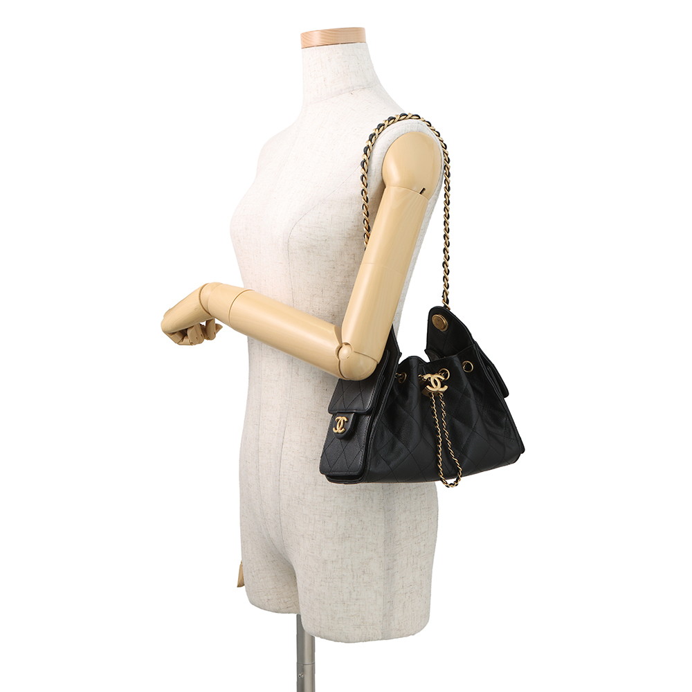 シャネル チェーンショルダーバッグ  CHANEL25 ミニ ココマーク ワンショルダー キャビアスキン AS5631 CHANEL 黒