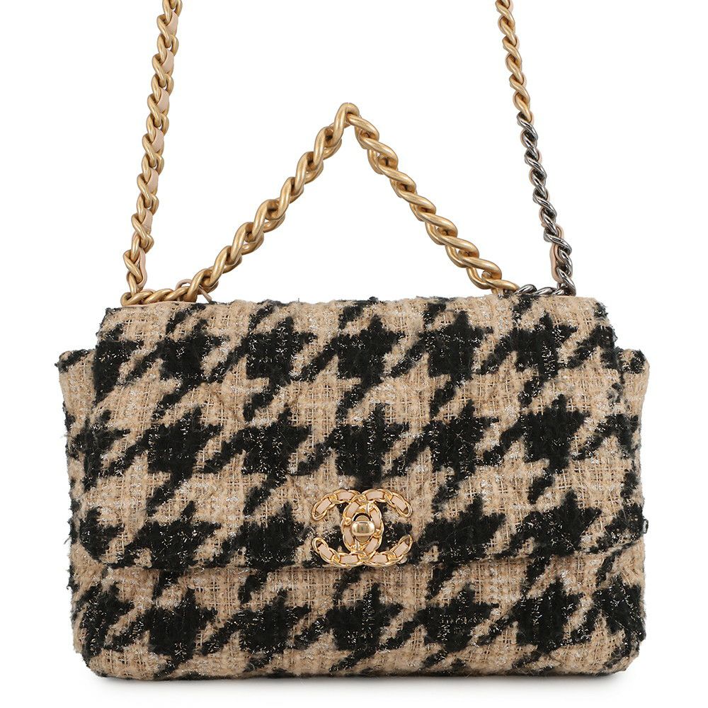 シャネル チェーンショルダーバッグ 19 ラージ ツイード AS1161 CHANEL バッグ 2wayハンドバッグ 黒