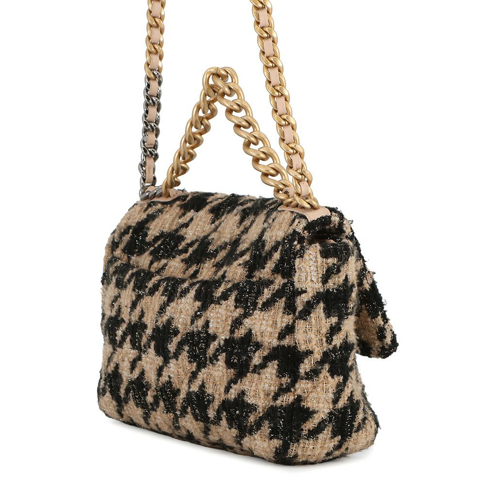 シャネル チェーンショルダーバッグ 19 ラージ ツイード AS1161 CHANEL バッグ 2wayハンドバッグ 黒
