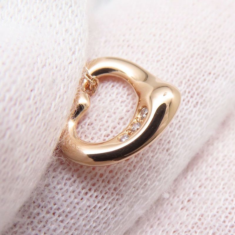 ティファニー ネックレス エルサ・ペレッティ オープン ハート ペンダント ダイヤモンド 計0.01ct K18PGピンクゴールド 68113660