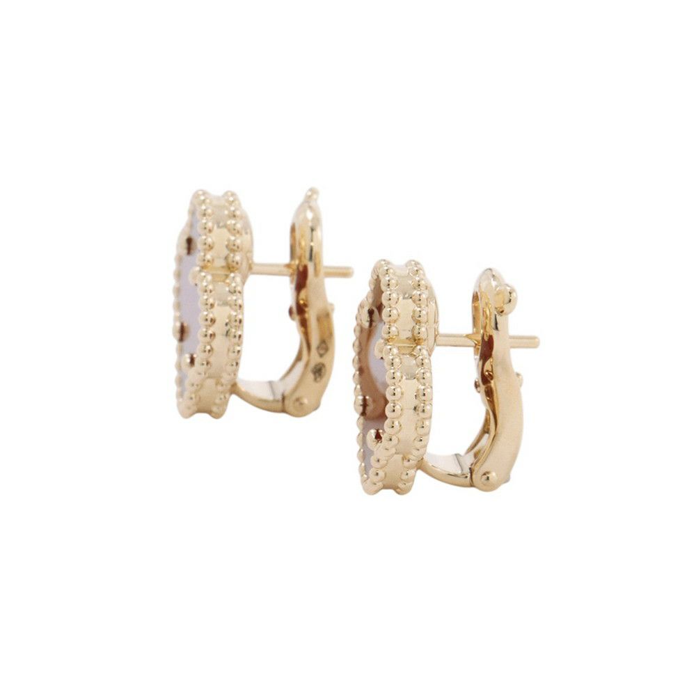 ヴァンクリーフ&アーペル ピアス ヴィンテージ アルハンブラ イヤリング カーネリアン K18YGイエローゴールド VCARD40400