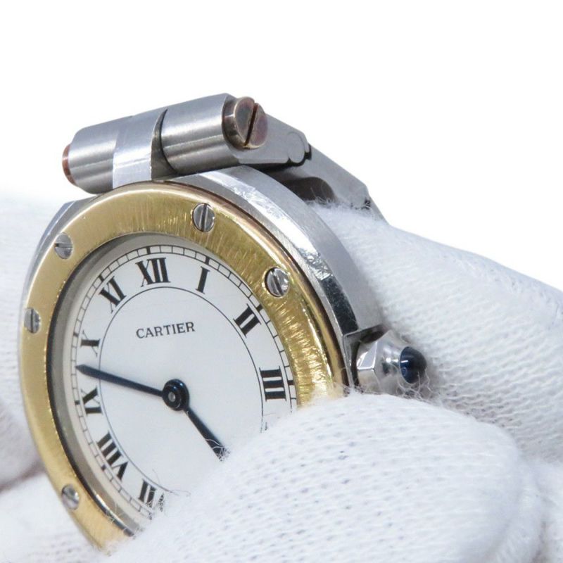 カルティエ サントスラウンド Cartier 腕時計 白文字盤 クォーツ