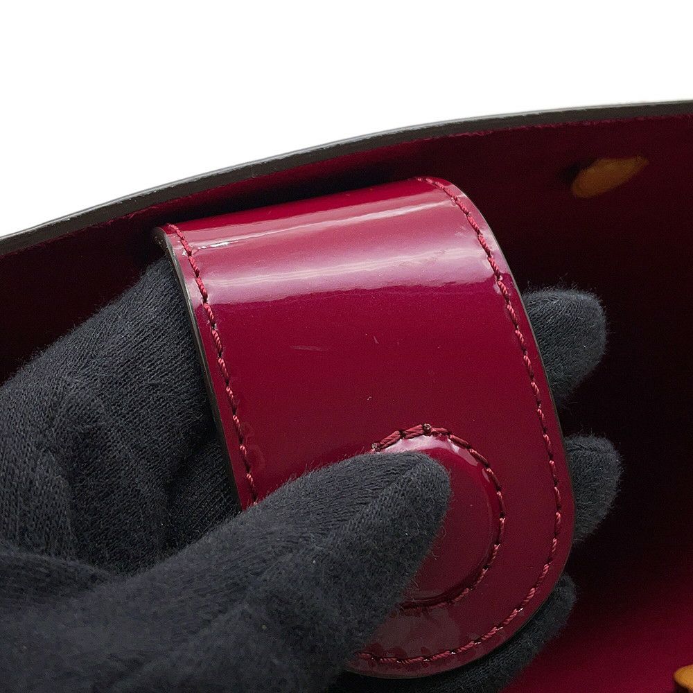 ルイヴィトン トートバッグ モノグラム・ヴェルニ ロング・ビーチPM M90480 LOUIS VUITTON ポーチ付き