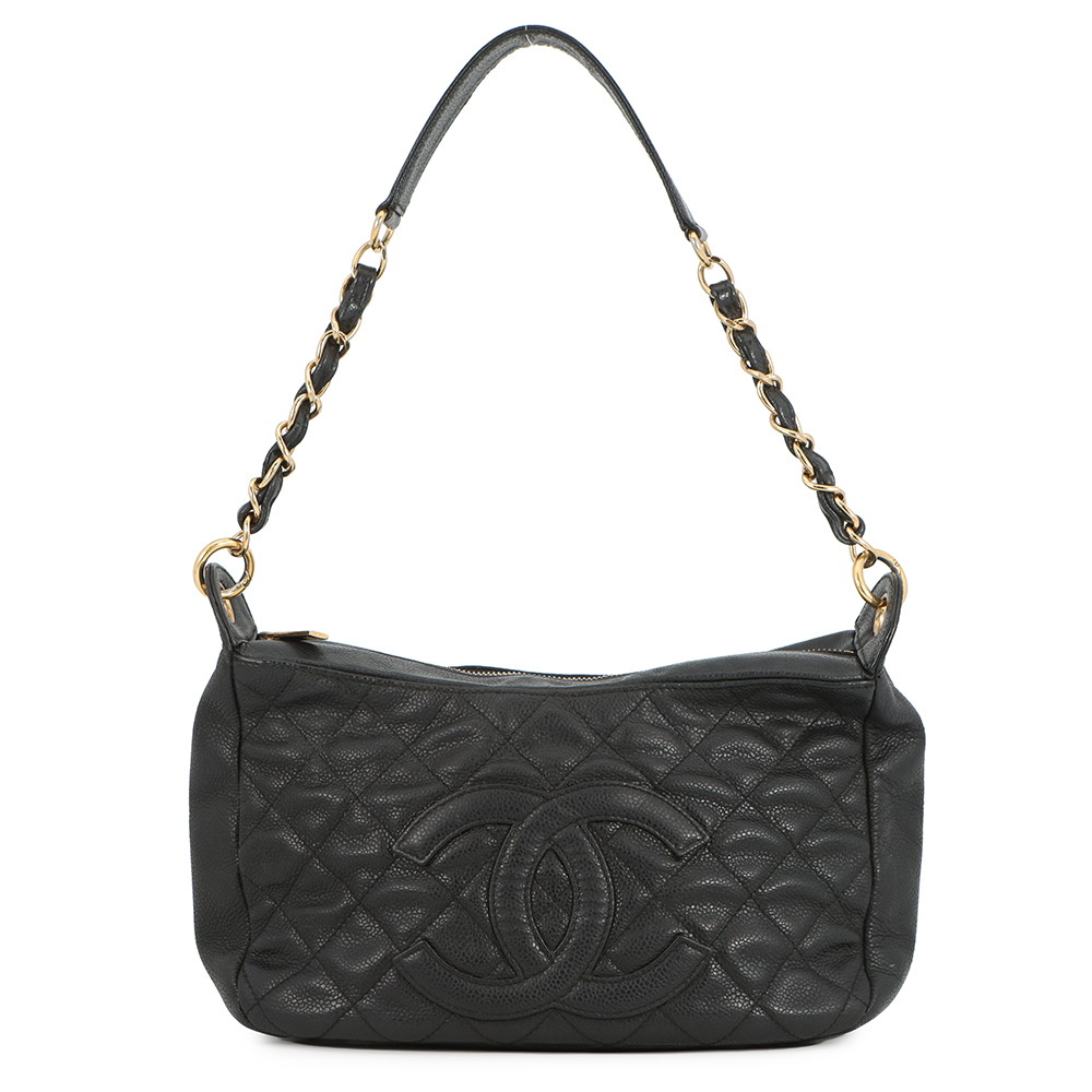 シャネル チェーンショルダーバッグ マトラッセ ココマーク キャビアスキン A20993 CHANEL バッグ ワンショルダー 黒