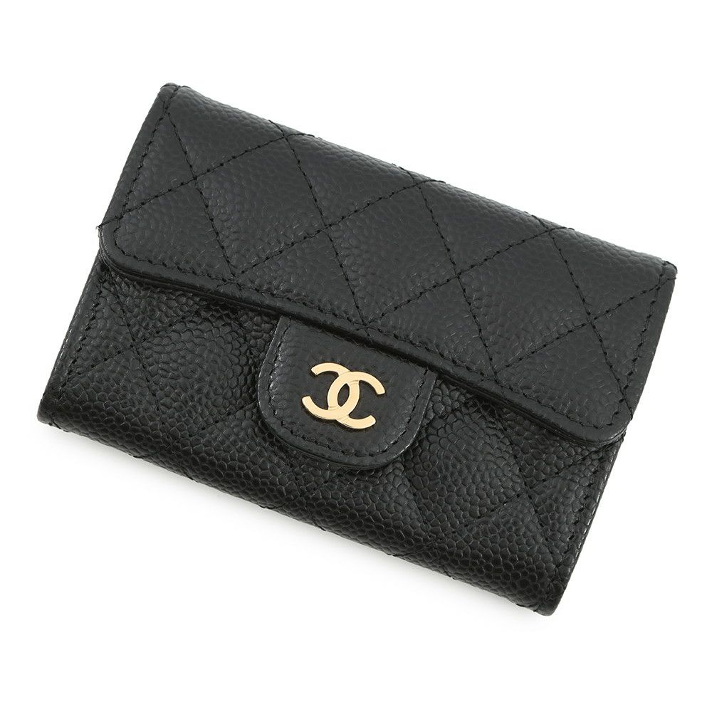シャネル カードケース マトラッセ クラシックカードケース ココマーク キャビアスキン AP0214 CHANEL 名刺入れ 黒